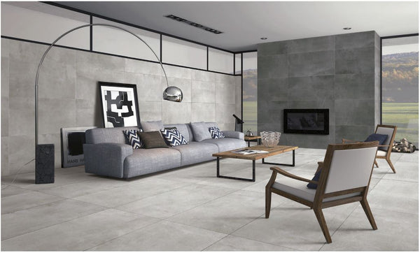 Porcelain Maxstone Medium Grey 12"x24" Matte
