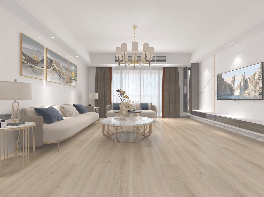 SPC Vinyl Flooring 9"x48" Pale Wood